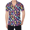 Cartoon Macaron Pattern Print Men's Shirt
