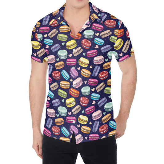 Cartoon Macaron Pattern Print Men's Shirt