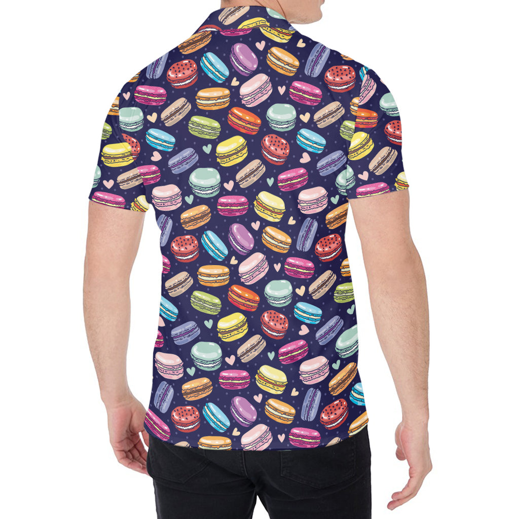 Cartoon Macaron Pattern Print Men's Shirt