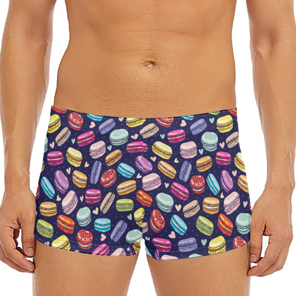 Cartoon Macaron Pattern Print Men's Short Boxer Briefs