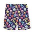 Cartoon Macaron Pattern Print Men's Athletic Shorts