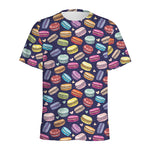 Cartoon Macaron Pattern Print Men's Sports T-Shirt