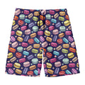 Cartoon Macaron Pattern Print Men's Swim Trunks