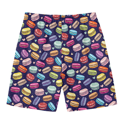 Cartoon Macaron Pattern Print Men's Swim Trunks