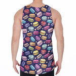 Cartoon Macaron Pattern Print Men's Velvet Tank Top