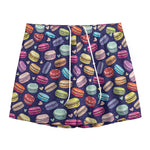 Cartoon Macaron Pattern Print Mesh Shorts