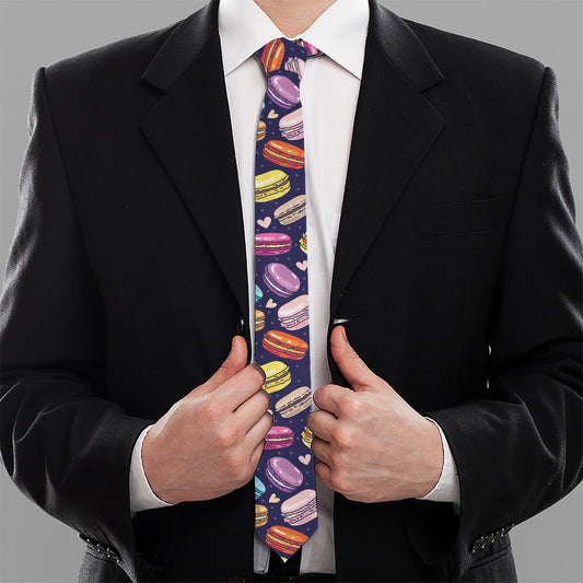 Cartoon Macaron Pattern Print Necktie