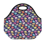 Cartoon Macaron Pattern Print Neoprene Lunch Bag