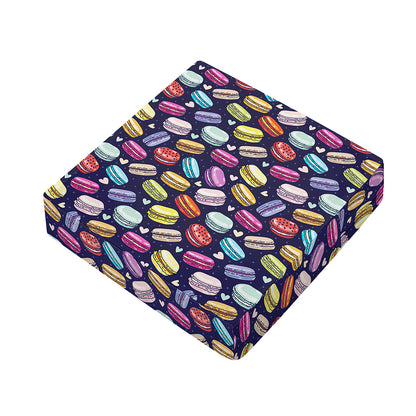Cartoon Macaron Pattern Print Outdoor Seat Cushion Cover