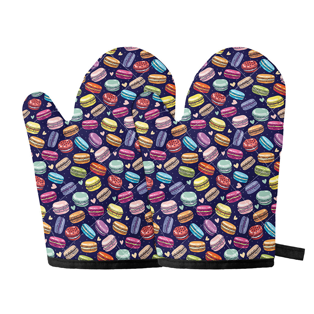 Cartoon Macaron Pattern Print Oven Mitts