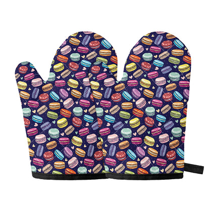 Cartoon Macaron Pattern Print Oven Mitts