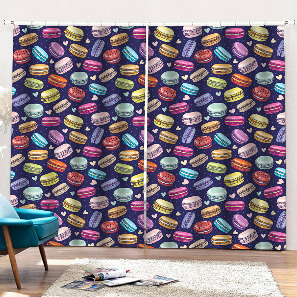 Cartoon Macaron Pattern Print Pencil Pleat Curtains