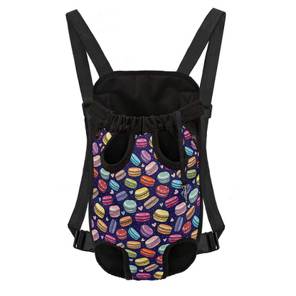 Cartoon Macaron Pattern Print Pet Carrier Backpack
