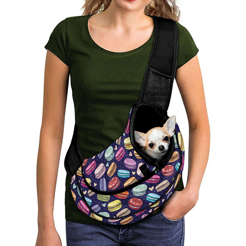 Cartoon Macaron Pattern Print Pet Sling Carrier