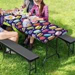 Cartoon Macaron Pattern Print Picnic Table Cover