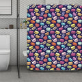 Cartoon Macaron Pattern Print Polyester Shower Curtain