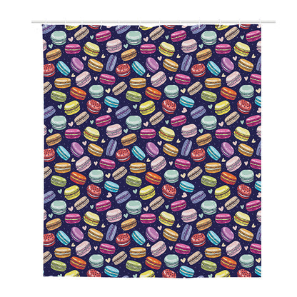 Cartoon Macaron Pattern Print Polyester Shower Curtain