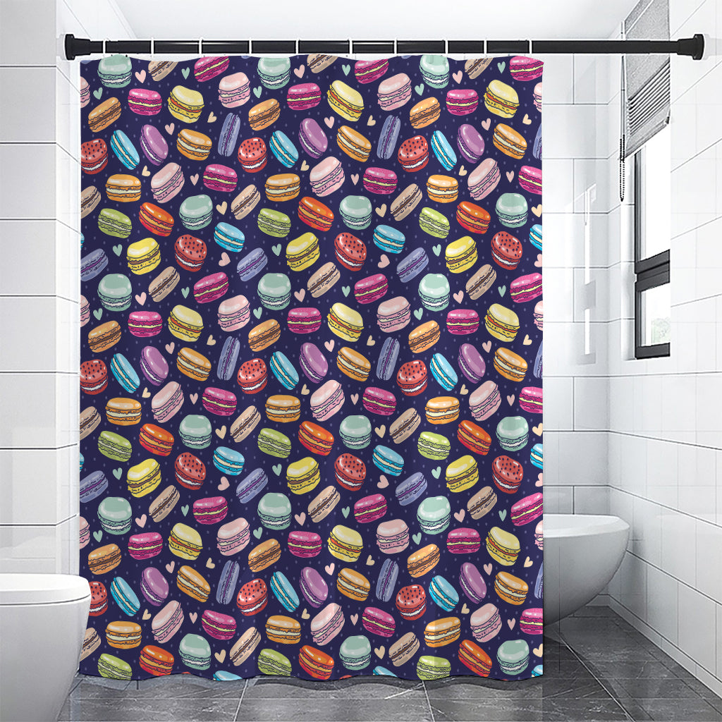 Cartoon Macaron Pattern Print Premium Shower Curtain