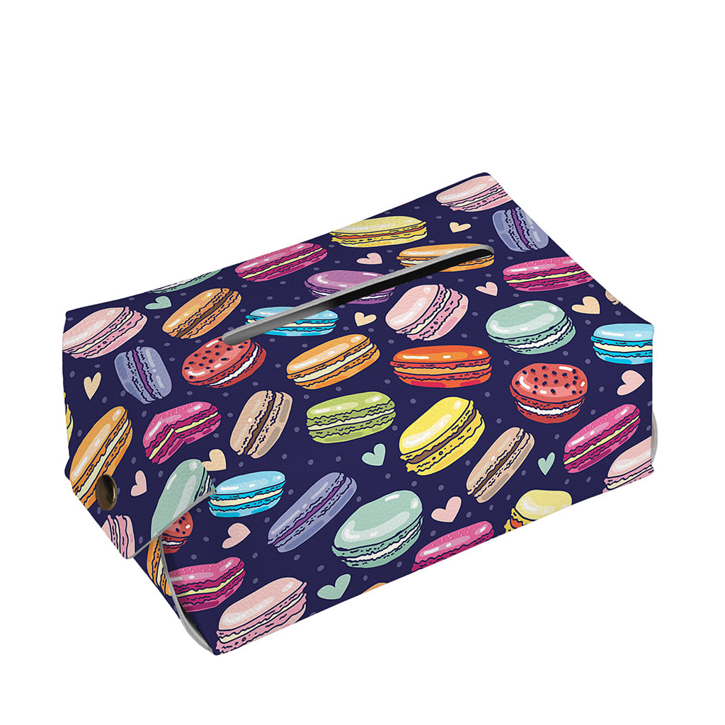 Cartoon Macaron Pattern Print Rectangle Tissue Box Cover