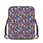 Cartoon Macaron Pattern Print Rectangular Crossbody Bag