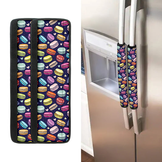Cartoon Macaron Pattern Print Refrigerator Handle Covers