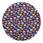 Cartoon Macaron Pattern Print Round Blanket