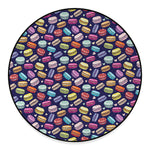Cartoon Macaron Pattern Print Round Floor Mat