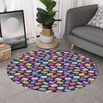 Cartoon Macaron Pattern Print Round Rug