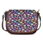 Cartoon Macaron Pattern Print Saddle Bag