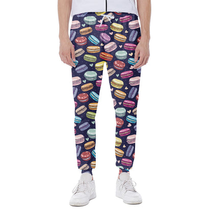 Cartoon Macaron Pattern Print Scuba Joggers