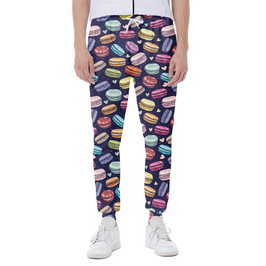 Cartoon Macaron Pattern Print Scuba Joggers