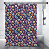 Cartoon Macaron Pattern Print Shower Curtain