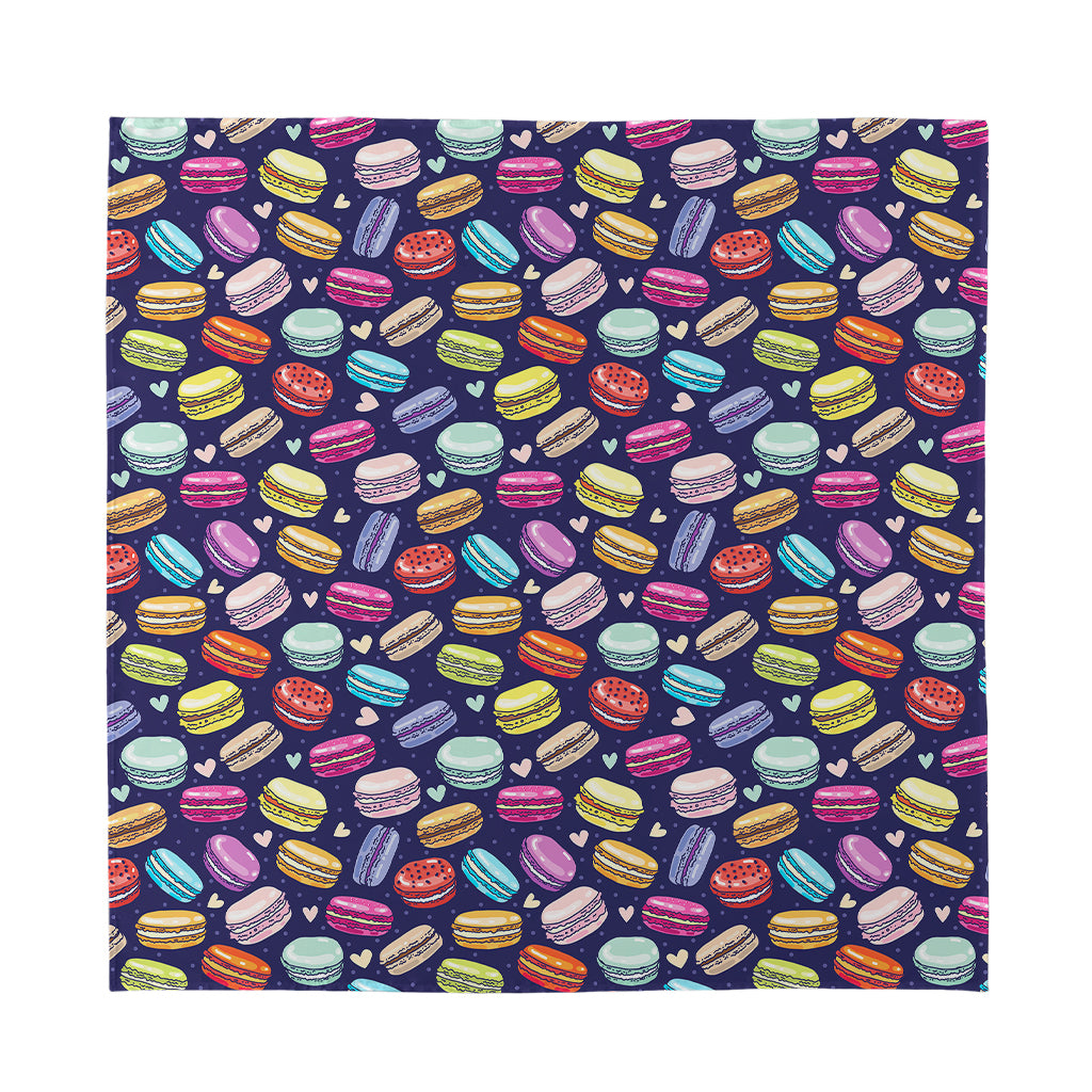 Cartoon Macaron Pattern Print Silk Bandana