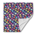Cartoon Macaron Pattern Print Silk Bandana