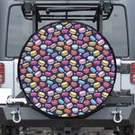 Cartoon Macaron Pattern Print Tire Cover