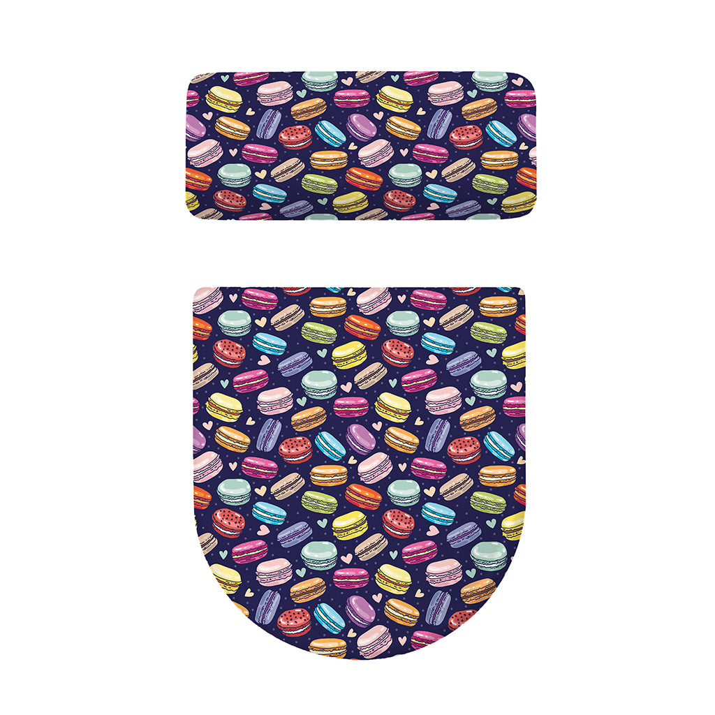 Cartoon Macaron Pattern Print Toilet Lid And Tank Cover Set