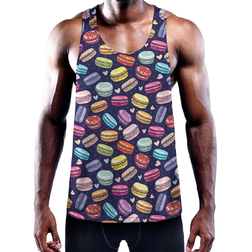Cartoon Macaron Pattern Print Training Tank Top