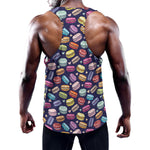 Cartoon Macaron Pattern Print Training Tank Top