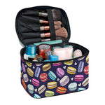 Cartoon Macaron Pattern Print Travel Makeup Bag