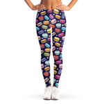 Cartoon Macaron Pattern Print Women's Leggings