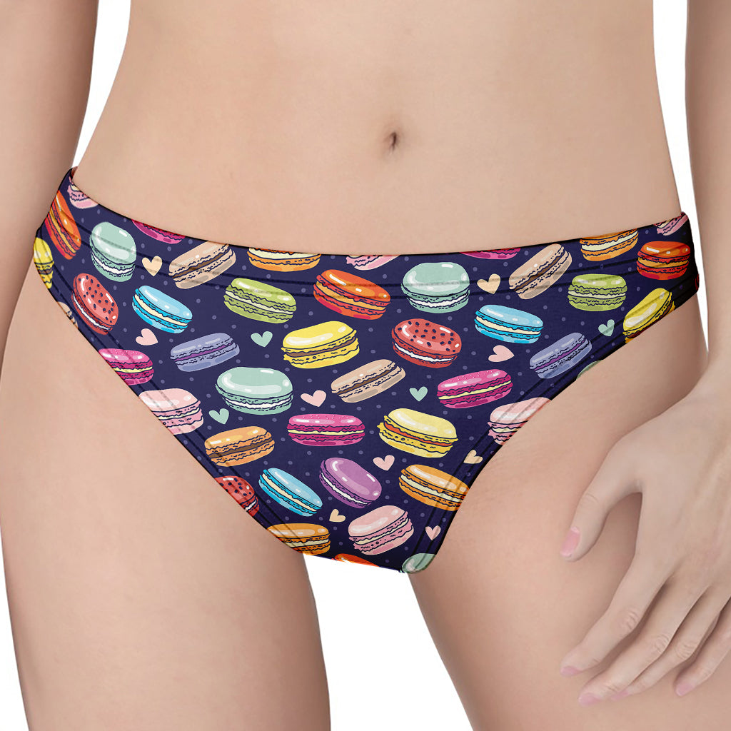 Cartoon Macaron Pattern Print Women's Thong