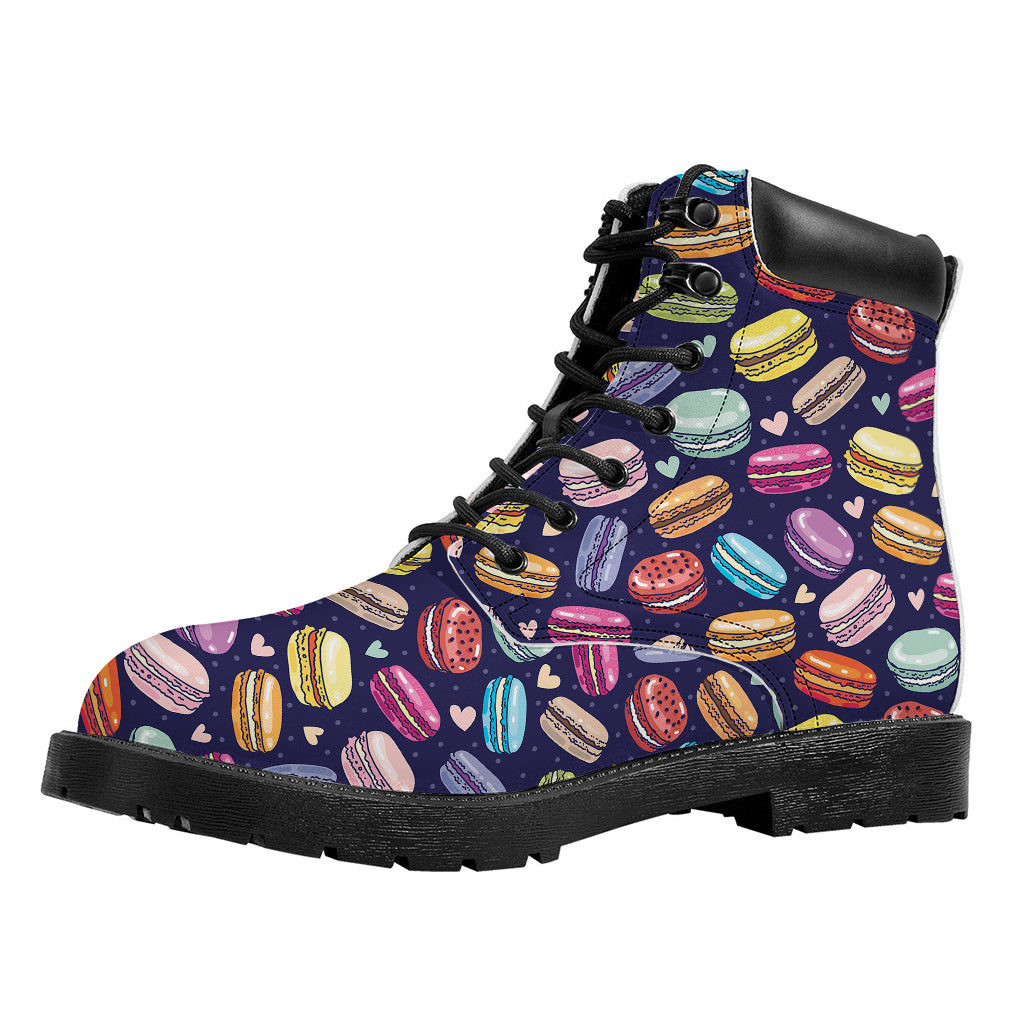 Cartoon Macaron Pattern Print Work Boots