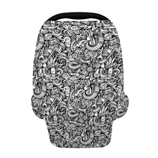 Cartoon Mechanic Pattern Print Baby Seat Cover