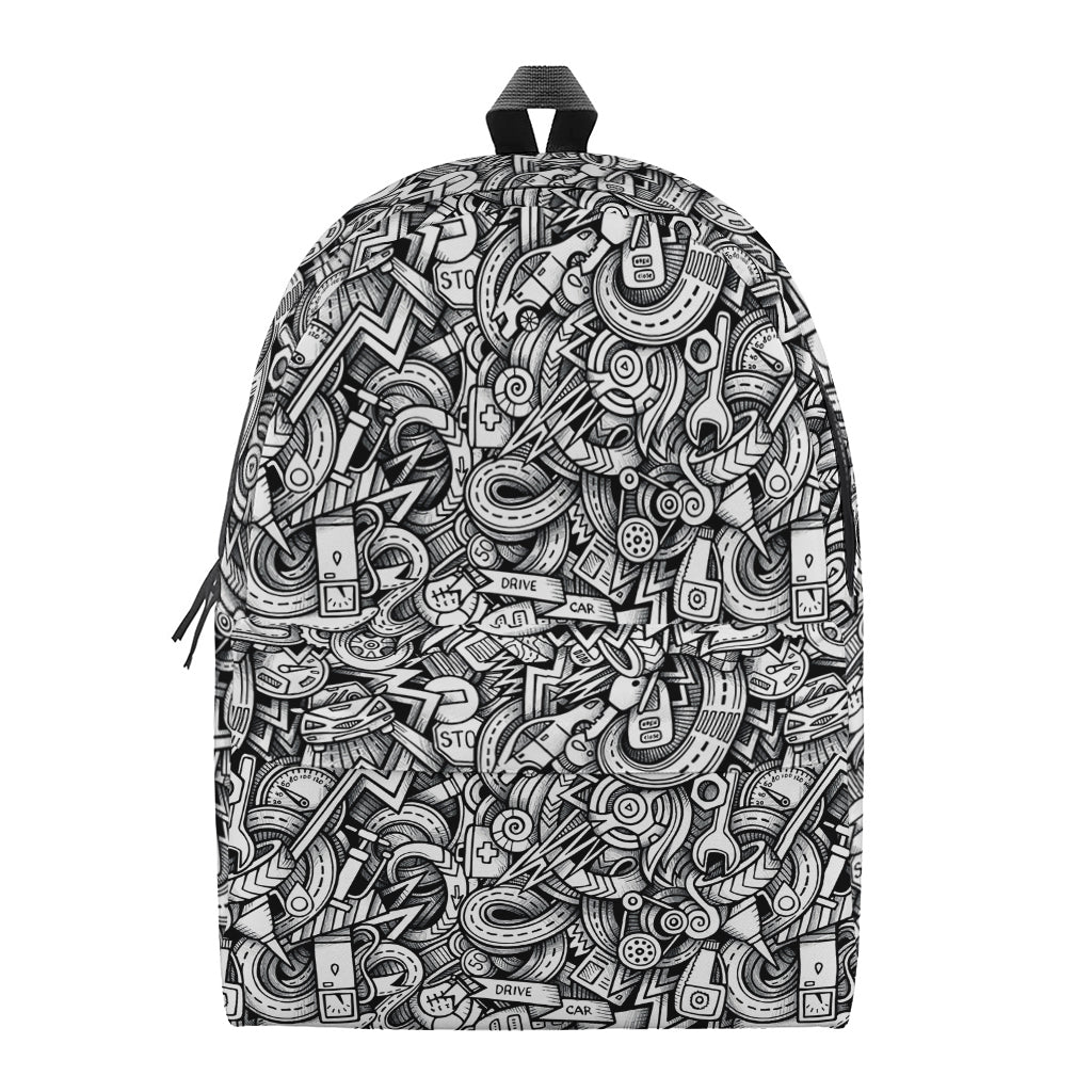 Cartoon Mechanic Pattern Print Backpack