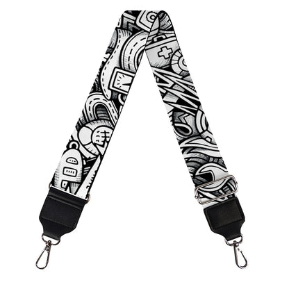 Cartoon Mechanic Pattern Print Bag Strap