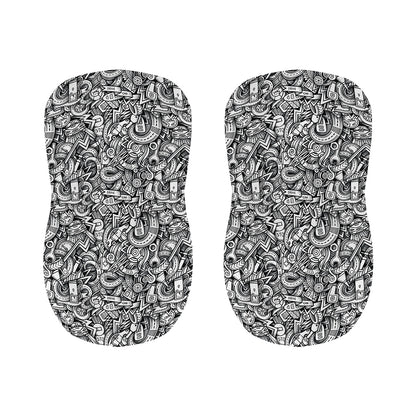 Cartoon Mechanic Pattern Print Bar Stool Covers
