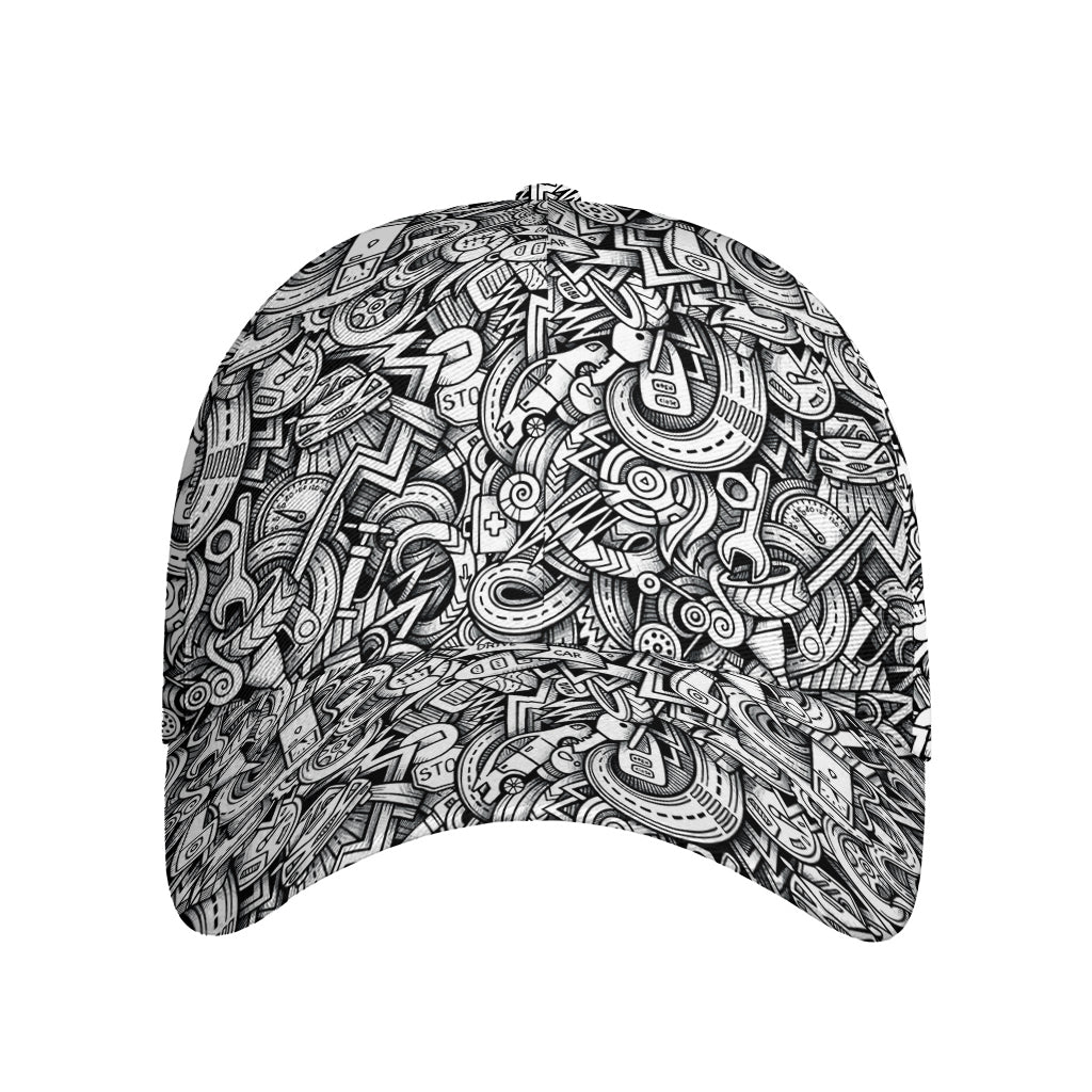 Cartoon Mechanic Pattern Print Baseball Cap