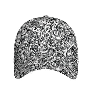 Cartoon Mechanic Pattern Print Baseball Cap