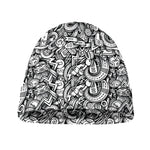Cartoon Mechanic Pattern Print Beanie