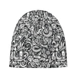 Cartoon Mechanic Pattern Print Beanie